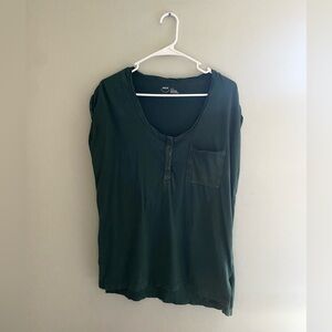 Aerie Forest Green Casual Top with Buttons